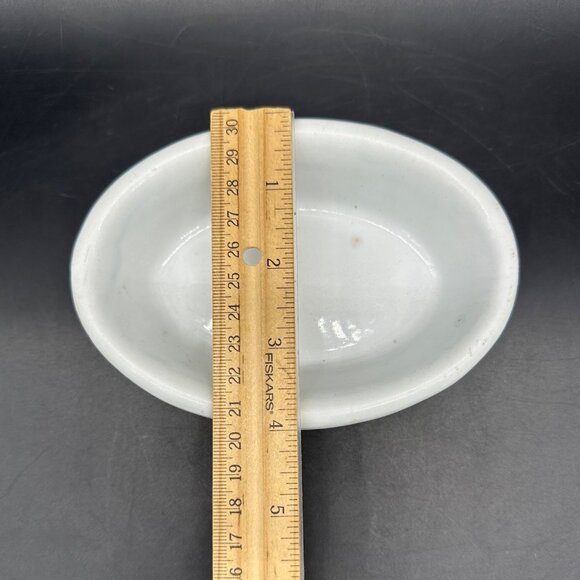 Vintage Soap Dish Royal Ironstone China Oval Wilkinson England White Retro As Is - Picture 12 of 14